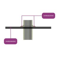 Warmluftdurchführung für 90mm - Warmluftschlauch