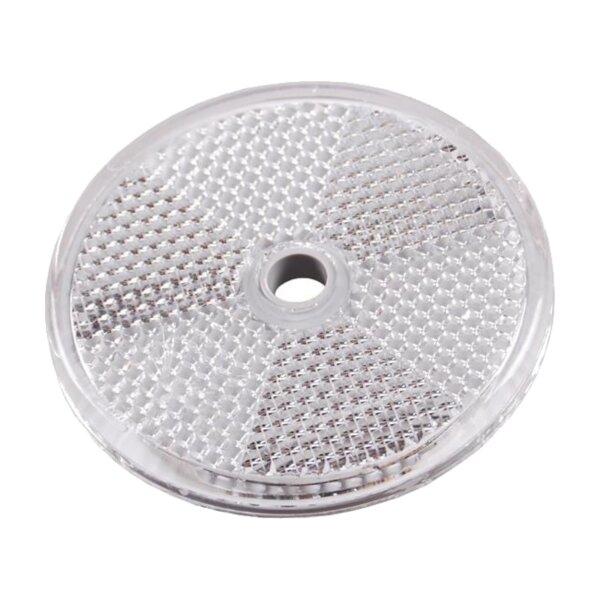ASPÖCK Rückstrahler weiß rund Ø60 mm mit Montageloch