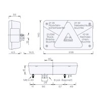 ASPÖCK Multipoint V Rückleuchte rechts 8-PIN 238×140 mm