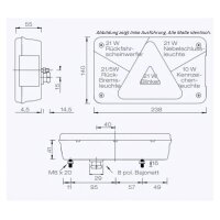 ASPÖCK Multipoint V Rückleuchte rechts 8-PIN 238×140 mm