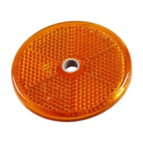 ASPÖCK Rückstrahler gelb rund Ø60 mm mit Montageloch