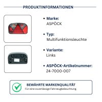ASPÖCK Multipoint II Rückleuchte links 5-PIN mit Nebelschluss