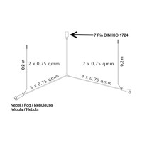 ASPÖCK Kabelsatz 7,5 m 7-PIN + 2x Bajonett 5-PIN 58-1098