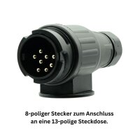 8-poliger Stecker für 13-polige Jaeger Steckdose Bajonett PVC