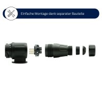 8-poliger Stecker für 13-polige Jaeger Steckdose Bajonett PVC
