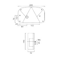 ASPÖCK Multipoint II Rückleuchte links 5-PIN mit Nebelschluss