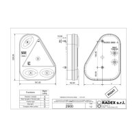 RADEX 2900 Rückleuchte rechts 181x229mm