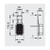 ASPÖCK Flexipoint LED Umrissleuchte links rot/weiß mit Halter 116,8mm