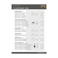 ASPÖCK Flexipoint LED Umrissleuchte links rot/weiß mit Halter 116,8mm