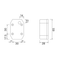ASPÖCK Flexipoint LED Umrissleuchte rot/weiß 0,5m DC 31-6309-027