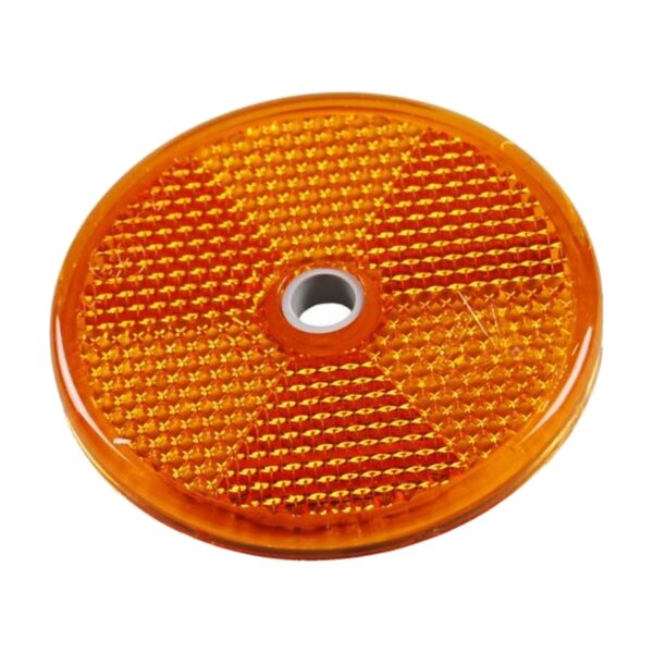 ASPÖCK Rückstrahler orange Ø60mm mit Loch und Selbstklebefolie 15-5412-007