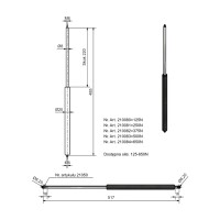 BÜNTE Gasfeder 8/19, 375 N, 485 mm, 220 mm Hub