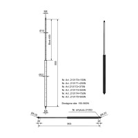 BÜNTE Gasfeder 10/22, 250 N, 855 mm, 400 mm Hub
