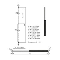 Gasfeder 14/28, 655 mm (schwere Ausführung)