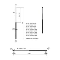 Gasfeder 14/28, 1900 N, 1055 mm, 500 mm Hub, M8/M8