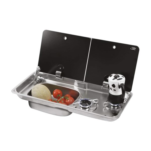 CAN FL1766, 2 Brenner mit Spüle & Glasdeckel
