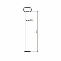 2er Set Rohrstütze Ø 48 x 600 mm, mit Klemmschellen, verzinkt