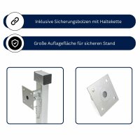 2er Set Anhängerstütze 120 x 120 x 60 mm, mit Halterungen und Handkurbel