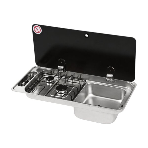 CAN FL1400, 2 Flammen mit Spüle & Glasdeckel