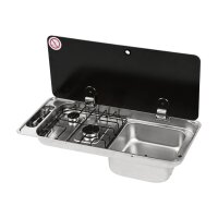 CAN FL1400, 2 Flammen mit Spüle & Glasdeckel