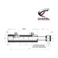 CHAPEL Hydraulikzylinder 701/3, doppeltwirkend, Hub 300 mm